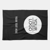 Linge De Cuisine Noir Ajouter votre logo Promotion de texte personn (Horizontal)