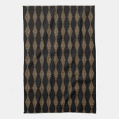 Linge De Cuisine Noir avec Brown Diamond Stripe Kitchen Tea Serviet (Vertical)