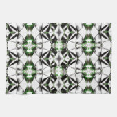 Linge De Cuisine Noir & Blanc avec vert, rapport lignes virtuelles (Horizontal)
