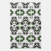 Linge De Cuisine Noir & Blanc avec vert, rapport lignes virtuelles (Vertical)