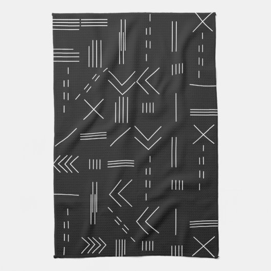 Linge De Cuisine Noir Blanc magnifique Motif géométrique moderne (Vertical)