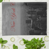 Linge De Cuisine Noir blanc New York (Plié)