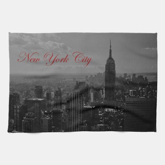 Linge De Cuisine Noir blanc New York (Horizontal)