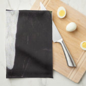 Linge De Cuisine Noir Blanc Tuxedo Chat Blanc Daisis Rouge (Quart Plié)