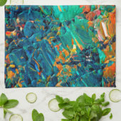 Linge De Cuisine Noir bleu ÉTERNEL Ombre de turquoise d'orange de (Plié)