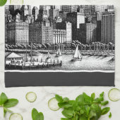 Linge De Cuisine Noir de Chicago (Plié)