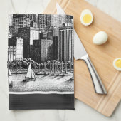 Linge De Cuisine Noir de Chicago (Quart Plié)