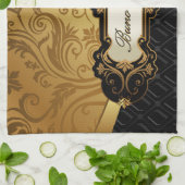 Linge De Cuisine Noir et accessoires de Bunco d'or (Plié)