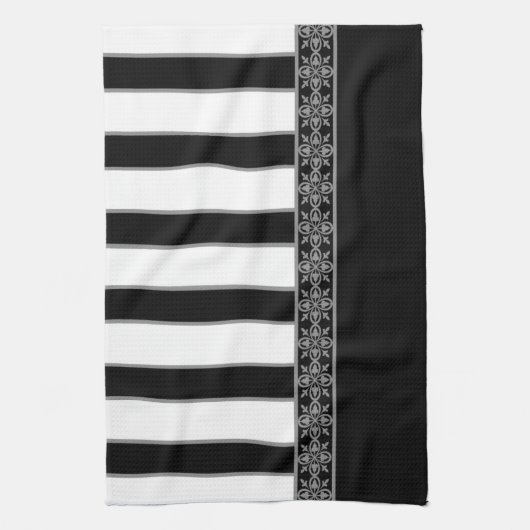 Linge De Cuisine Noir et blanc (Vertical)