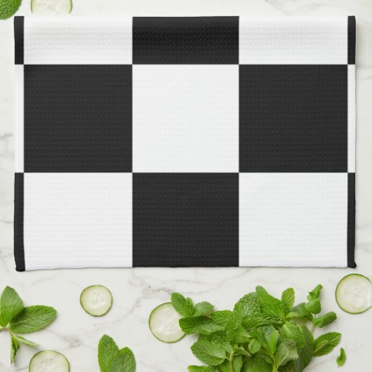 Linge De Cuisine Noir et blanc (Plié)