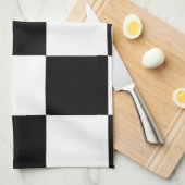 Linge De Cuisine Noir et blanc (Quart Plié)