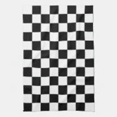 Linge De Cuisine Noir et blanc À damiers échecs Retro (Vertical)