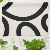 Linge De Cuisine Noir et blanc Abstrait (Plié)