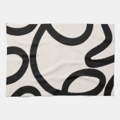 Linge De Cuisine Noir et blanc Abstrait (Horizontal)