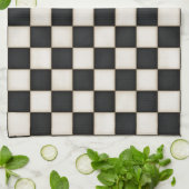 Linge De Cuisine Noir et blanc antique À damiers (Plié)