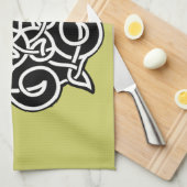 Linge De Cuisine Noir Et Blanc Celtique (Quart Plié)
