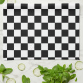 Linge De Cuisine Noir et blanc Checkered (Plié)