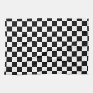 Linge De Cuisine Noir et blanc Checkered