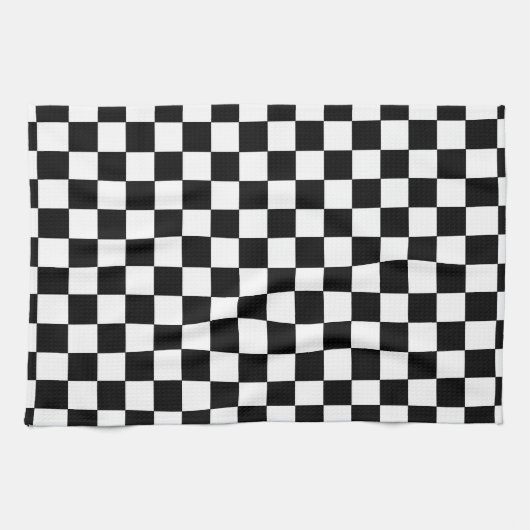 Linge De Cuisine Noir et blanc Checkered (Horizontal)