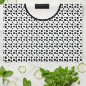 Linge De Cuisine noir et blanc dalmate mignon points monogramme (Plié)