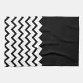 Linge De Cuisine Noir et blanc. Le zigzag de partie, pièce le noir (Horizontal)
