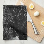 Linge De Cuisine Noir et blanc New York City (Quart Plié)