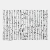 Linge De Cuisine Noir et blanc Notes musicales Feuille classique Mu (Horizontal)