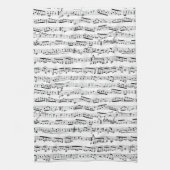 Linge De Cuisine Noir et blanc Notes musicales Feuille classique Mu (Vertical)