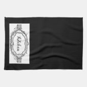 Linge De Cuisine Noir et blanc Vintage classique (Horizontal)