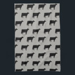 Linge De Cuisine Noir et gris de motif de silhouettes de vache du<br><div class="desc">Le ce Holstein effraye la serviette de main de motif fait un cadeau de pendaison de crémaillère, un stuffer de bas de vacances, ou un cadeau mignon de nouveaux mariés. Perfectionnez pour des cuisines de ferme de pays. Visitez le monde du griffonnage de Jenn pour beaucoup plus de produits comportant...</div>