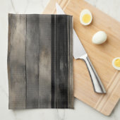 Linge De Cuisine Noir et Gris en relief (Quart Plié)