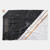 Linge De Cuisine Noir et Marbre blanc (Horizontal)