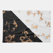 Linge De Cuisine Noir et Marbre blanc (Horizontal)