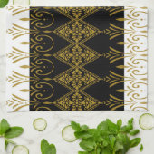 Linge De Cuisine Noir et or (Plié)