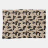 Linge De Cuisine Noir et Tan sur Tan (Horizontal)