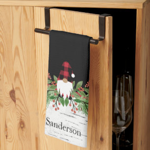 Linge De Cuisine Noir Joyeux Noël Rouge Buffalo Plaid Gnome