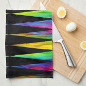 Linge De Cuisine [Noir moderne géométrique de harlequin de fiesta (Quart Plié)