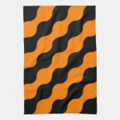 Linge De Cuisine Noir, Orange Retro Circles Motif Art (Vertical)