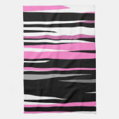 Linge De Cuisine Noir rose et blanc Abstrait (Vertical)