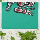 Linge De Cuisine Noir rouge autochtone Kaigani Thunderbird (Plié)