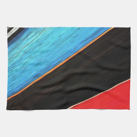 Linge De Cuisine Noir Rouge Et Bleu 312 (Horizontal)