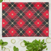 Linge De Cuisine Noir Rouge or Lumberjack Plaid Motif (Plié)