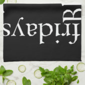 Linge De Cuisine Noir Vendredi (Plié)