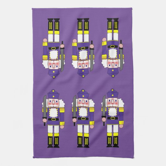 Linge De Cuisine Noisettes de Noël pourpres (Vertical)