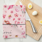 Linge De Cuisine Nom, Aquarelle Valentine Candy Motif (Quart Plié)