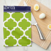 Linge De Cuisine Nom bleu de la marine Monogram (Quart Plié)