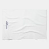 Linge De Cuisine Nom bleu marine du script personnalisé monogramme (Horizontal)