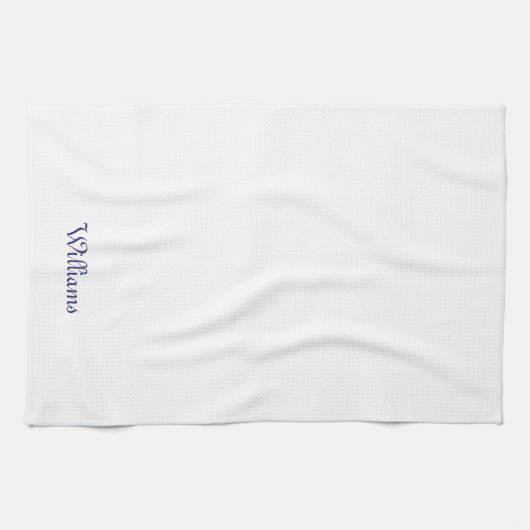 Linge De Cuisine Nom bleu marine du script personnalisé monogramme (Horizontal)