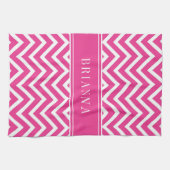 Linge De Cuisine Nom de bandes de Chevron rose moderne (Horizontal)