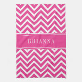 Linge De Cuisine Nom de bandes de Chevron rose moderne (Vertical)